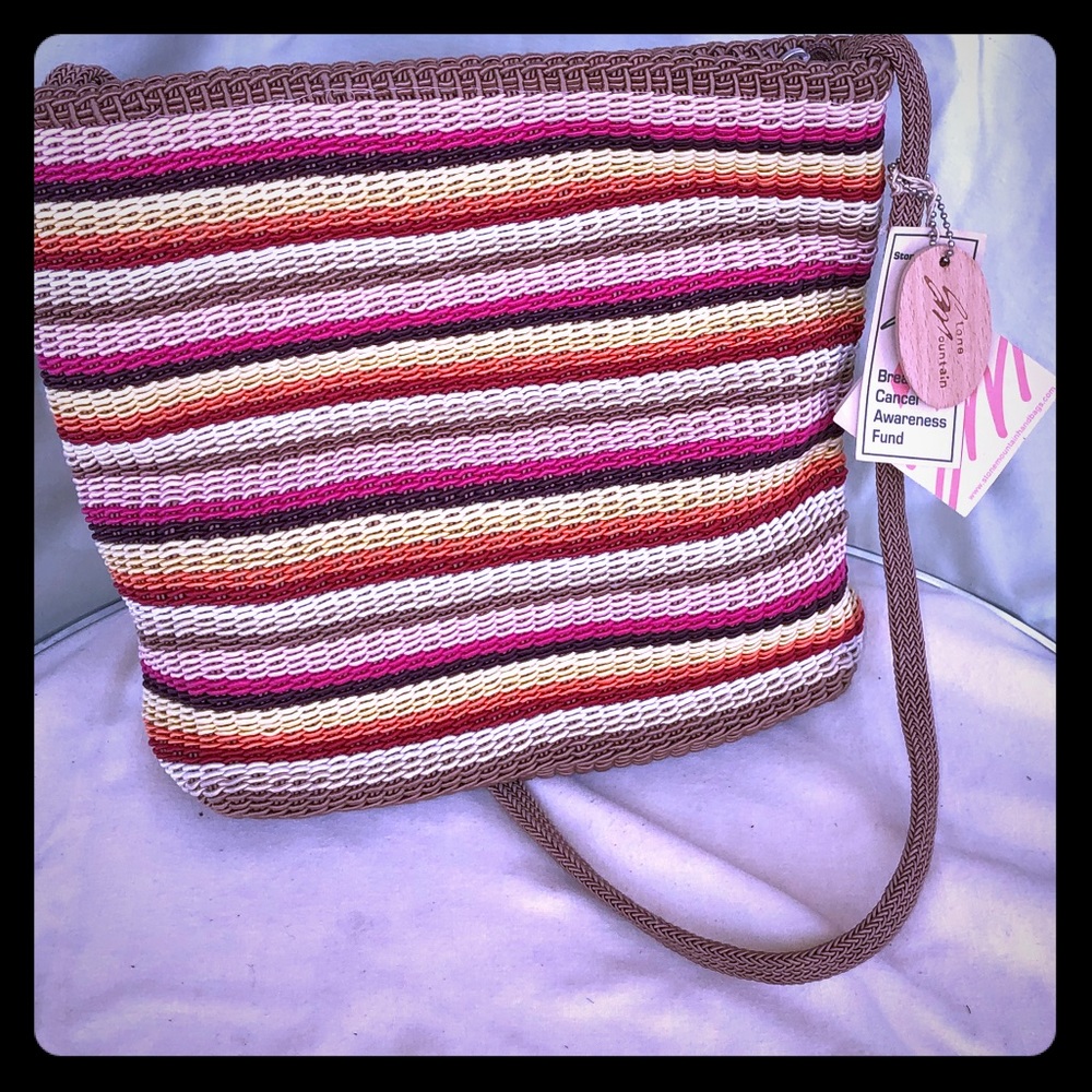Striped Multi-Colored Crochet Day Bag